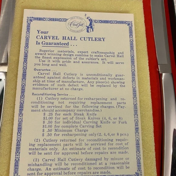 Vintage (but never used) Set of Six Stainless Steel Steak Knives - Picture 3 of 8